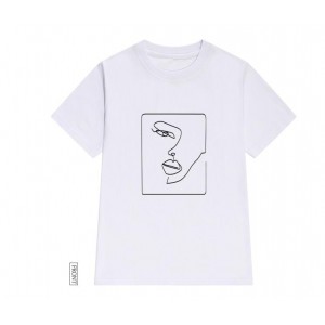 face abstract simple Women tshirt Cotton Casual Funny t shirt Gift For Lady Yong Girl Top Tee